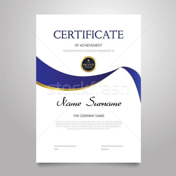 Certificate Template - vertical elegant vector document Stock photo © Decorwithme