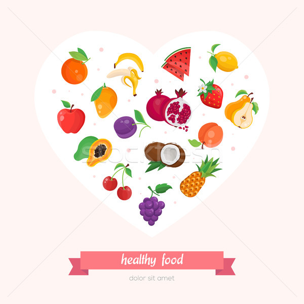 Healthy food - modern colorful vector illustration Stock photo © Decorwithme