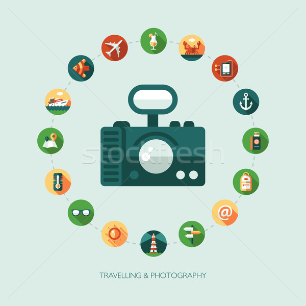 Stock foto: Set · modernen · Design · Reise · Urlaub · Tourismus