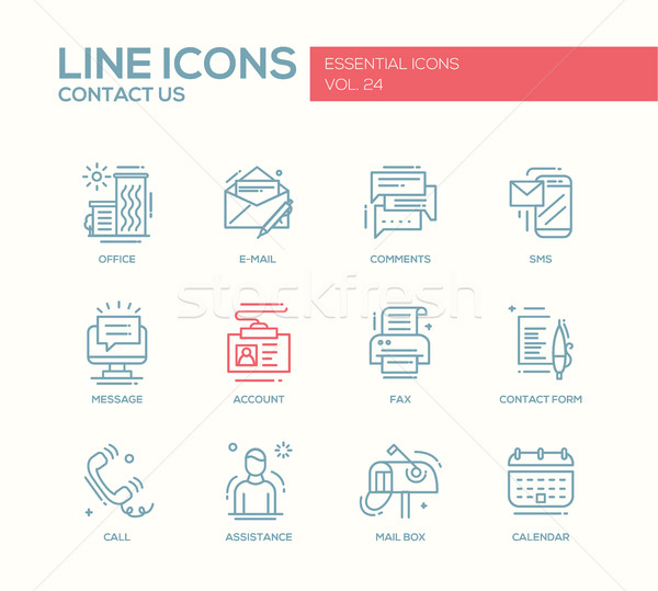 Contact Us - line design icons set Stock photo © Decorwithme
