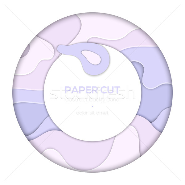 Purple abstract layout - vector paper cut banner Stock photo © Decorwithme