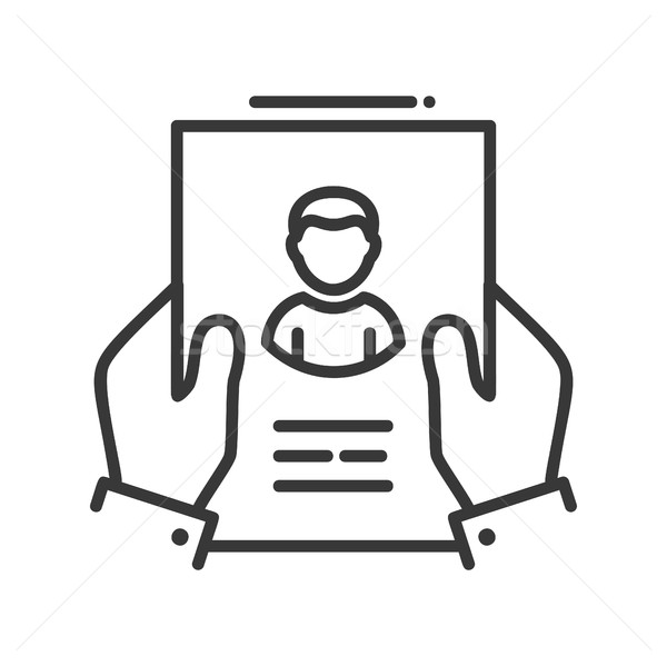 Stock photo: Resume - line design single isolated icon