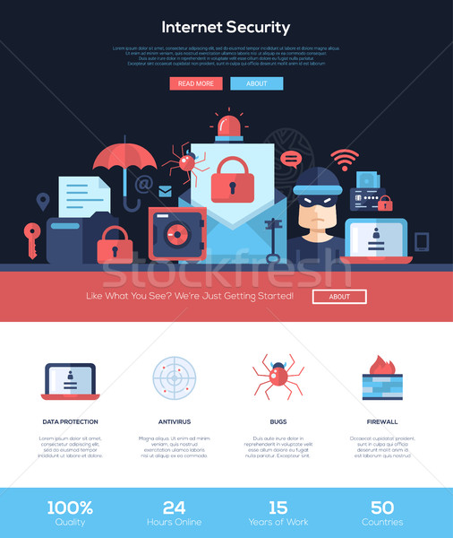 Internet security services website header banner with webdesign elements Stock photo © Decorwithme