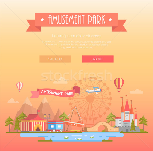 Amusement park - modern vector illustration Stock photo © Decorwithme