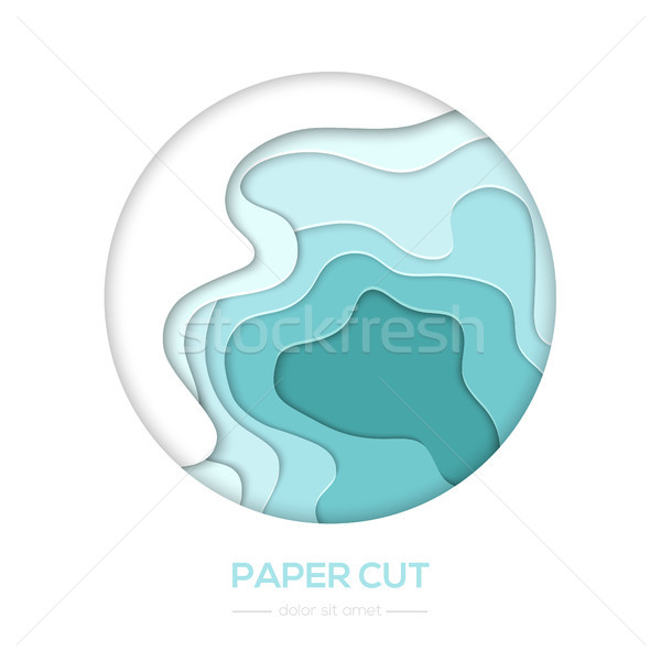 Turquois abstract layout - vector paper cut banner Stock photo © Decorwithme