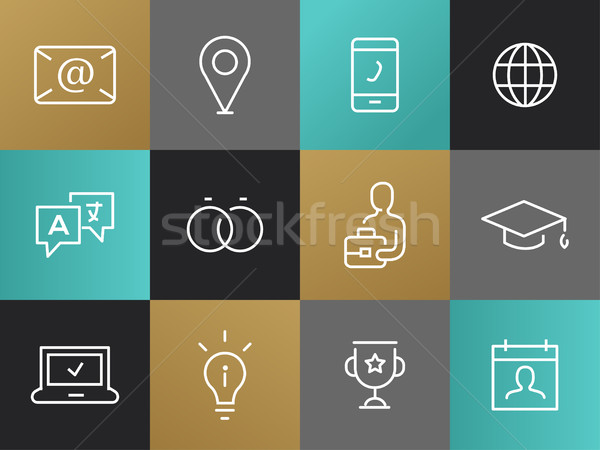 Single Line Resume Pictograms Set Stock photo © Decorwithme