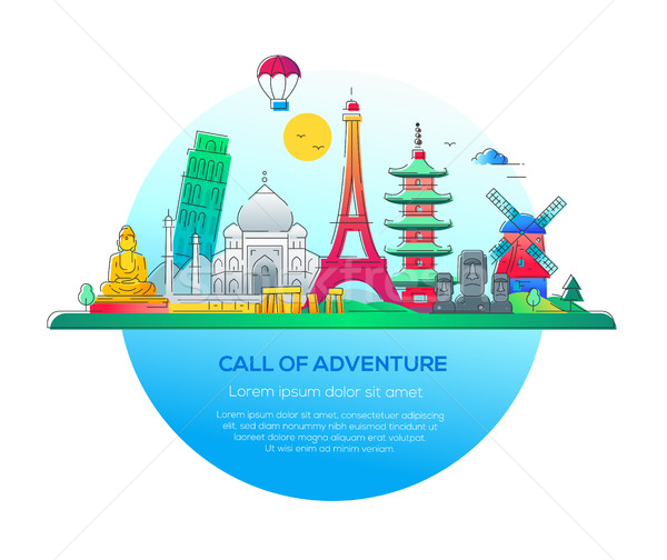 Call of adventure - vector line travel illustration Stock photo © Decorwithme