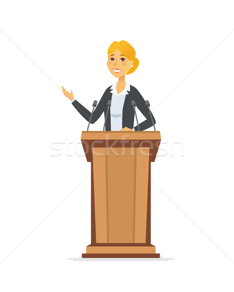 Female politician - cartoon people character isolated illustration Stock photo © Decorwithme