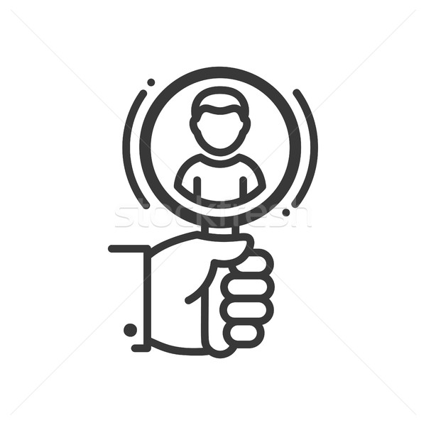 Stock photo: Recruiting - line design single isolated icon