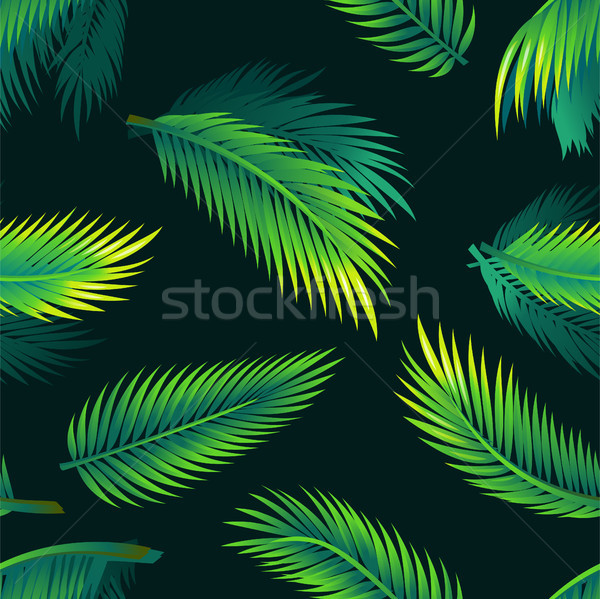 Tropical folhas de palmeira sem costura realista moderno materialismo Foto stock © Decorwithme