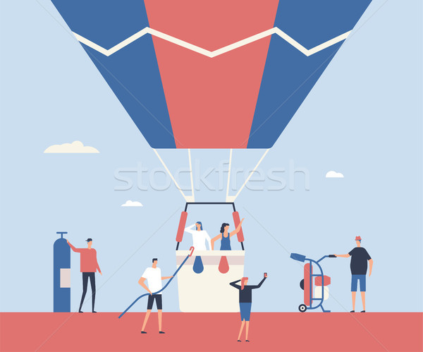Hot air balloon trip - flat design style illustration Stock photo © Decorwithme