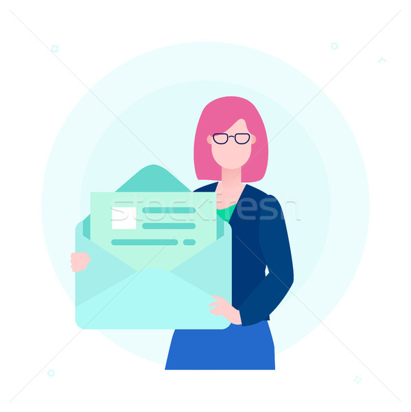 Email terv stílus színes illusztráció fehér Stock fotó © Decorwithme