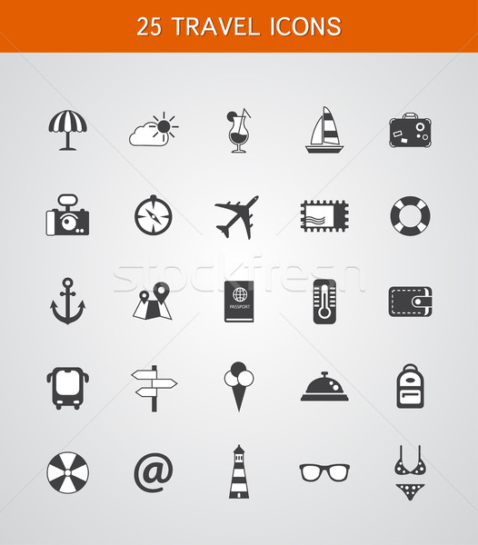 Set of travel flat design icons Stock photo © Decorwithme