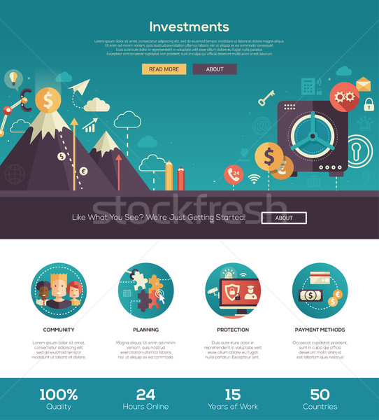 Terv befektetések weboldal fejléc szalag webdesign Stock fotó © Decorwithme