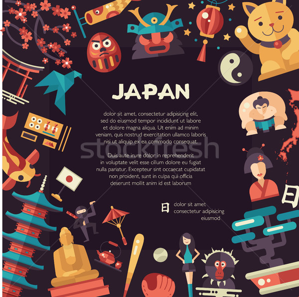 Stock fotó: Terv · Japán · utazás · képeslap · híres · japán