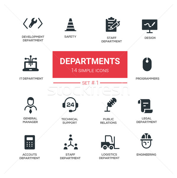 Office departments - line design icons and pictograms set Stock photo © Decorwithme