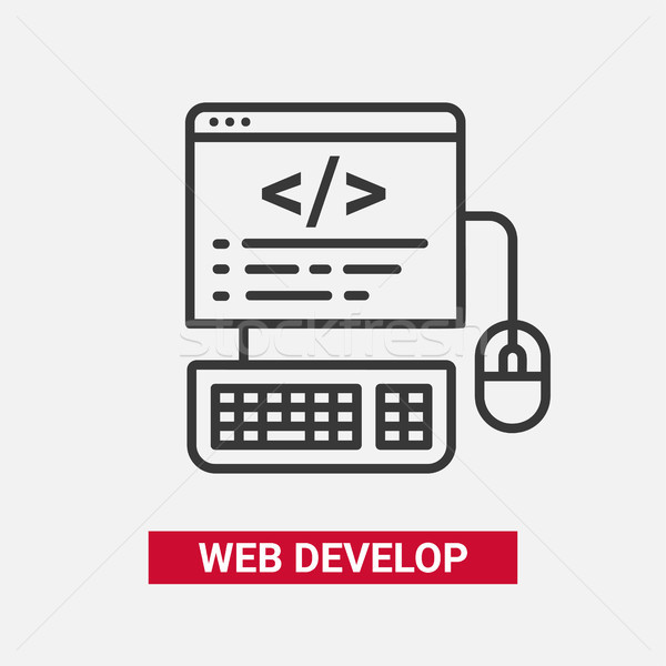 Web Develop - modern essential vector line design icon. Stock photo © Decorwithme