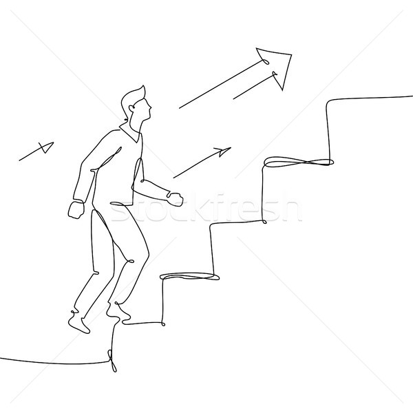 ビジネスマン アップ はしご 1 行 デザイン ストックフォト © Decorwithme