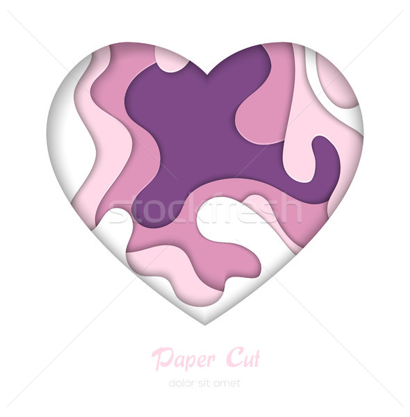 Romantic abstract layout - vector paper cut banner Stock photo © Decorwithme