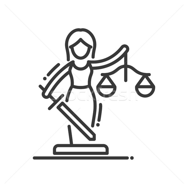 Justice - vector modern line design illustrative icon Stock photo © Decorwithme