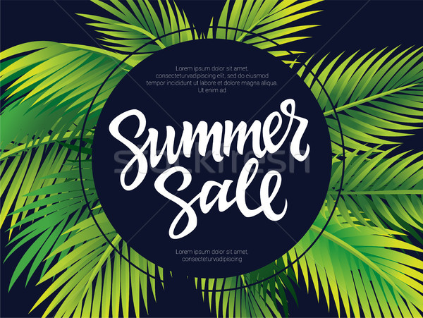 Summer Sale - vector leaflet template with brush lettering Stock photo © Decorwithme