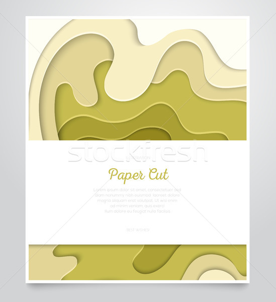 Stock photo: Abstract green layout - vector paper cut banner