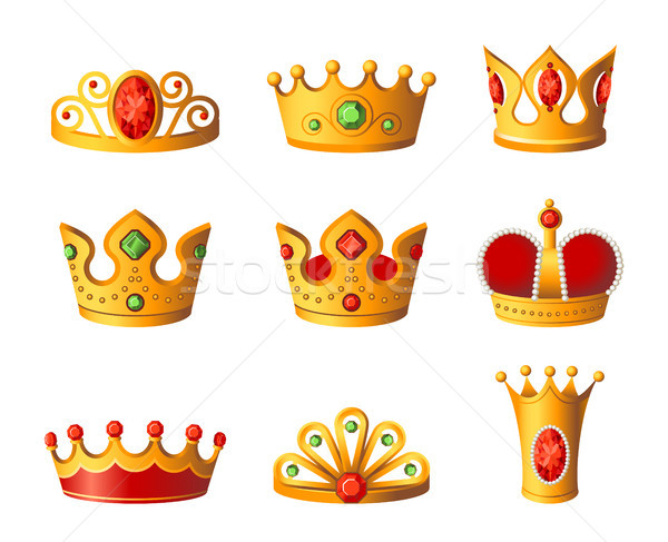 Crowns - realistic vector set of royal headgear Stock photo © Decorwithme