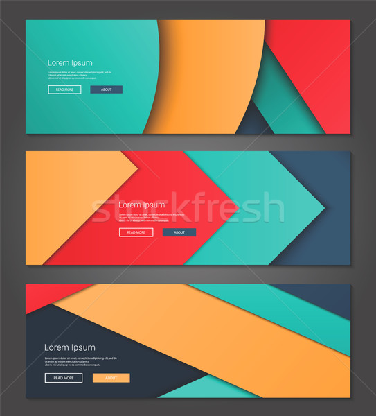 Stock photo: Unusual modern material design backgrounds banners set