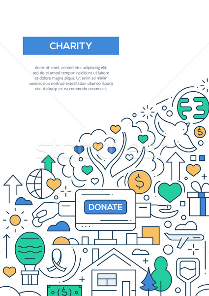 Charity - line design brochure poster template A4 Stock photo © Decorwithme