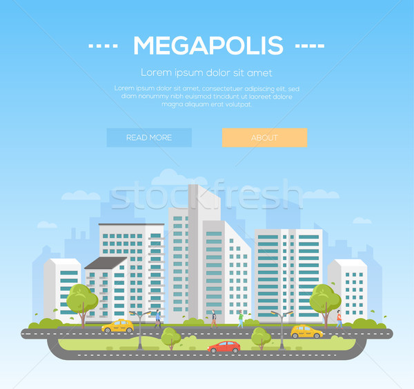 Megapolis - modern vector illustration Stock photo © Decorwithme