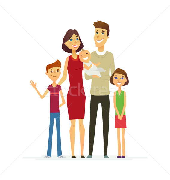 Family - coloured modern flat illustrative composition. Stock photo © Decorwithme