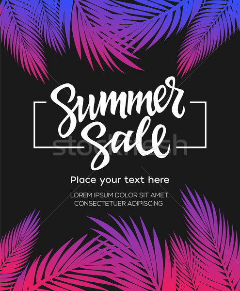 Summer Sale - vector leaflet template with brush lettering Stock photo © Decorwithme