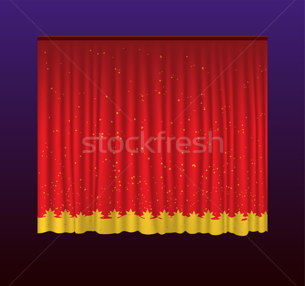 Curtains - realistic vector red drapes illustration Stock photo © Decorwithme