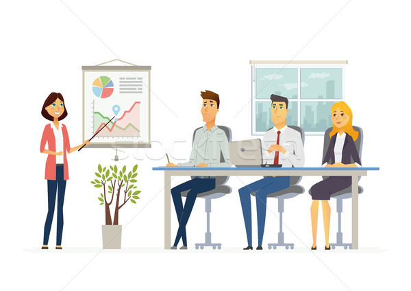 Business Meeting - modern vector cartoon characters illustration Stock photo © Decorwithme