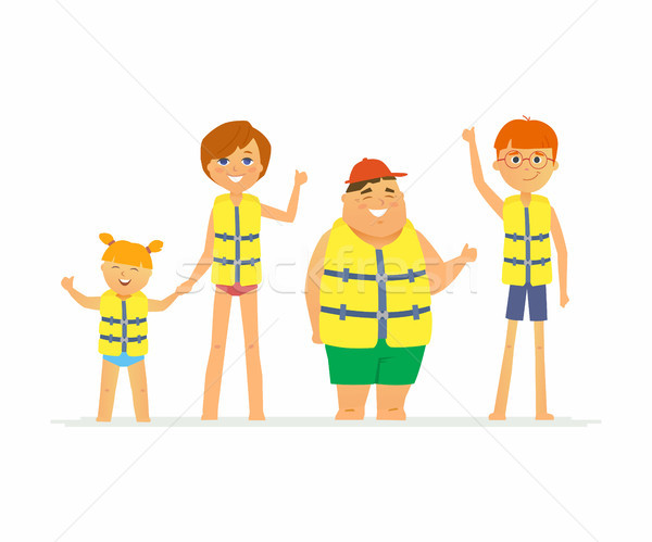 Happy children on vacation - cartoon people character isolated illustration Stock photo © Decorwithme