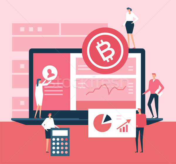 Cryptocurrency - flat design style illustration Stock photo © Decorwithme
