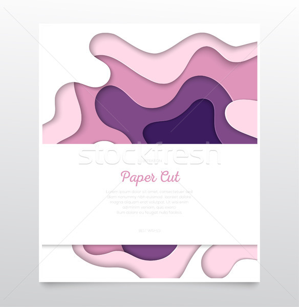 Stock photo: Abstract purple layout - vector paper cut banner