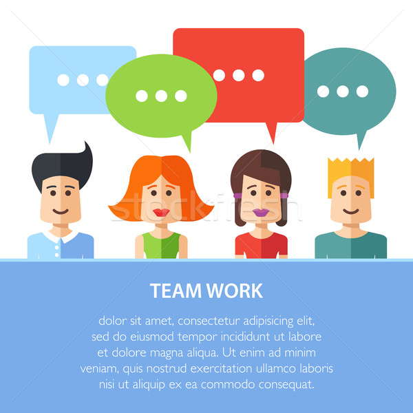 Illustration of flat design business illustrations with people p Stock photo © Decorwithme