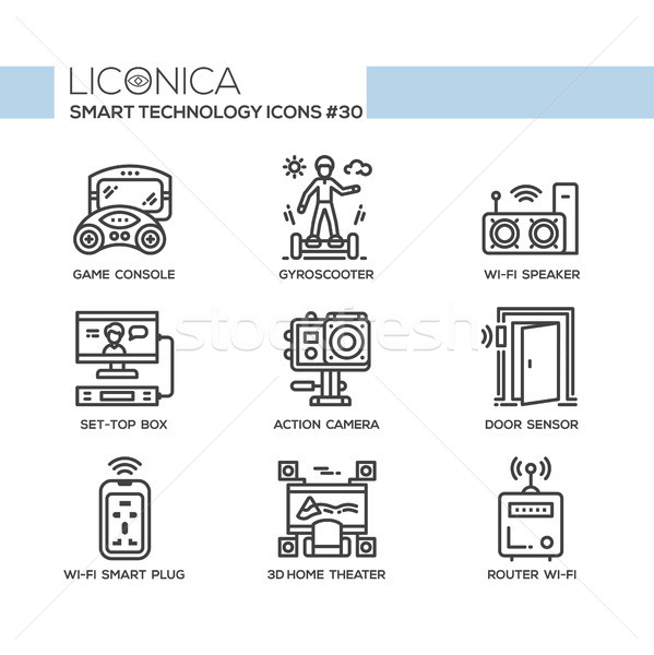 Foto d'archivio: Smart · tecnologia · moderno · vettore · line