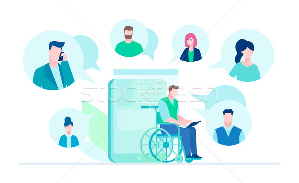 Business chat - flat design style illustration Stock photo © Decorwithme