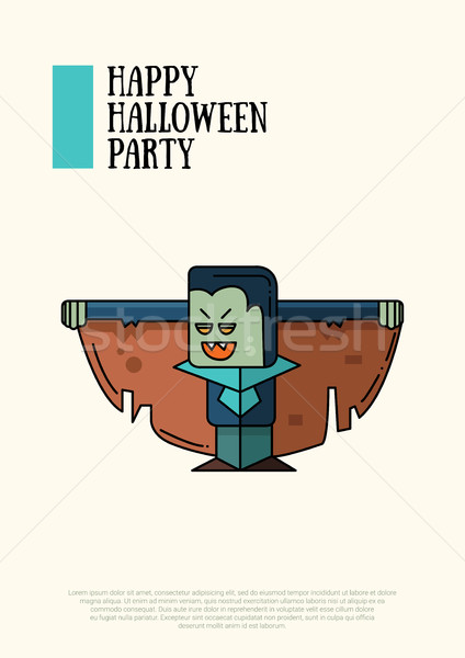 Illustration Halloween line Design modernen Plakat Stock foto © Decorwithme