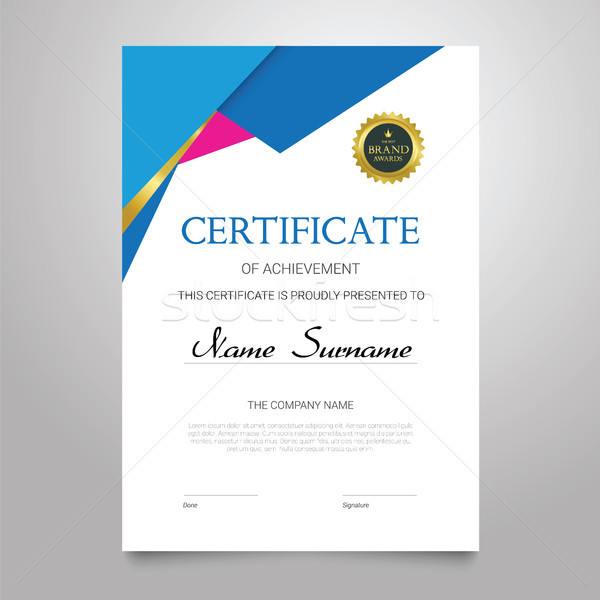 Certificaat verticaal elegante vector document moderne Stockfoto © Decorwithme