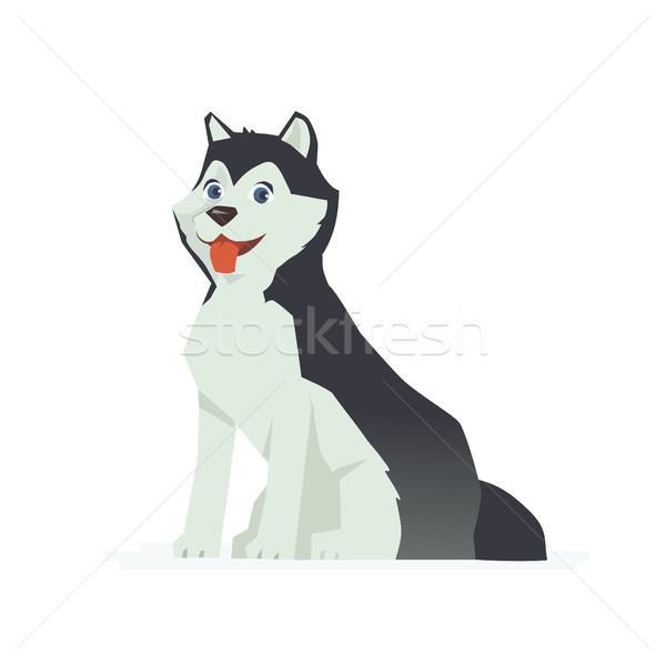 Cute husky - modern vector cartoon characters illustration Stock photo © Decorwithme
