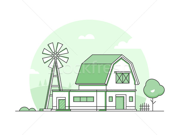Country life - modern thin line design style vector illustration Stock photo © Decorwithme