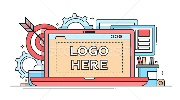 Foto stock: Marketing · projeto · ilustração · cópia · espaço · logotipo · vetor