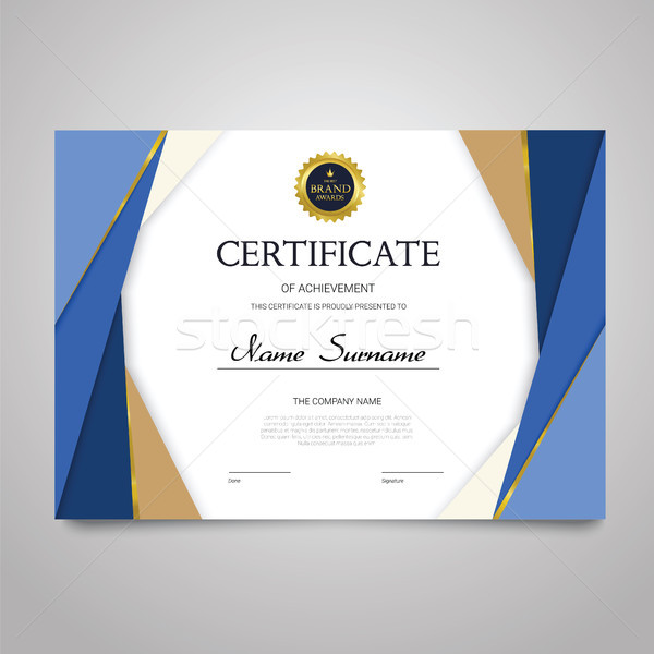 Certificate Template - horizontal elegant vector document Stock photo © Decorwithme