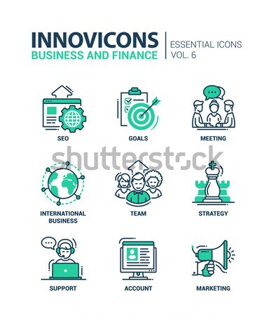 Computer Attacks - line design icons set Stock photo © Decorwithme