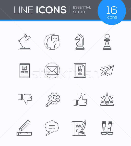 Business concepts - modern line design style icons set Stock photo © Decorwithme