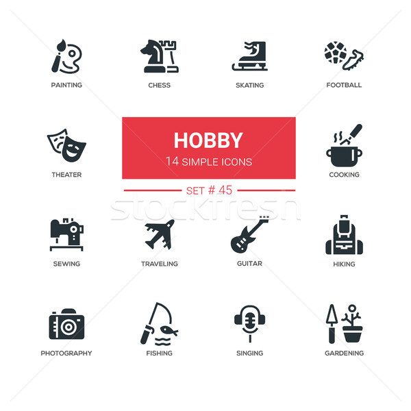 Hobby lijn ontwerp populair activiteiten Stockfoto © Decorwithme