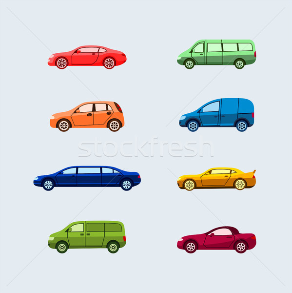 Car Classification - modern vector flat design icons set. Stock photo © Decorwithme